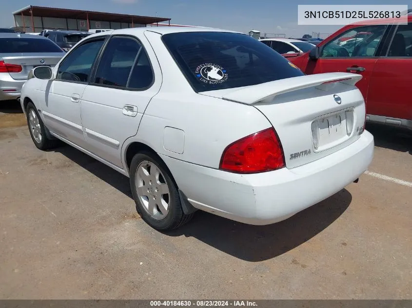 2005 Nissan Sentra 1.8S VIN: 3N1CB51D25L526813 Lot: 40184630