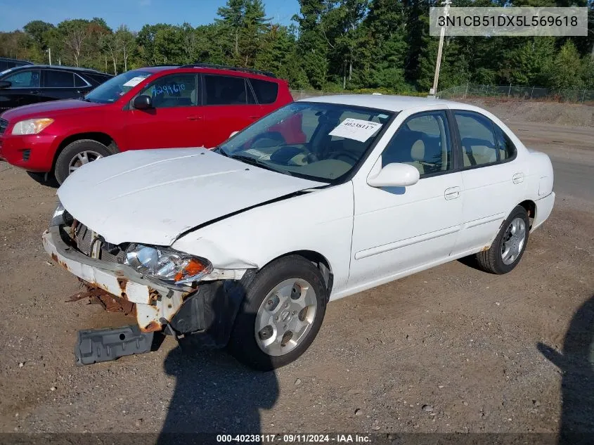 2005 Nissan Sentra 1.8/1.8S VIN: 3N1CB51DX5L569618 Lot: 40238117