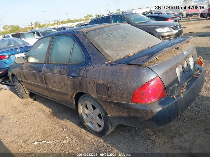 2005 Nissan Sentra 1.8S VIN: 3N1CB51D55L470818 Lot: 40282328