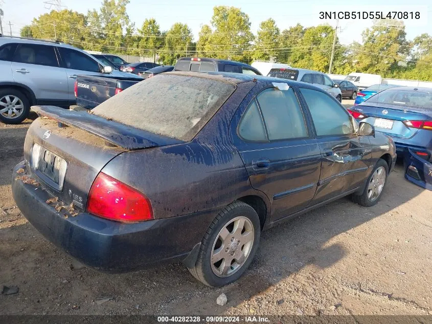 2005 Nissan Sentra 1.8S VIN: 3N1CB51D55L470818 Lot: 40282328