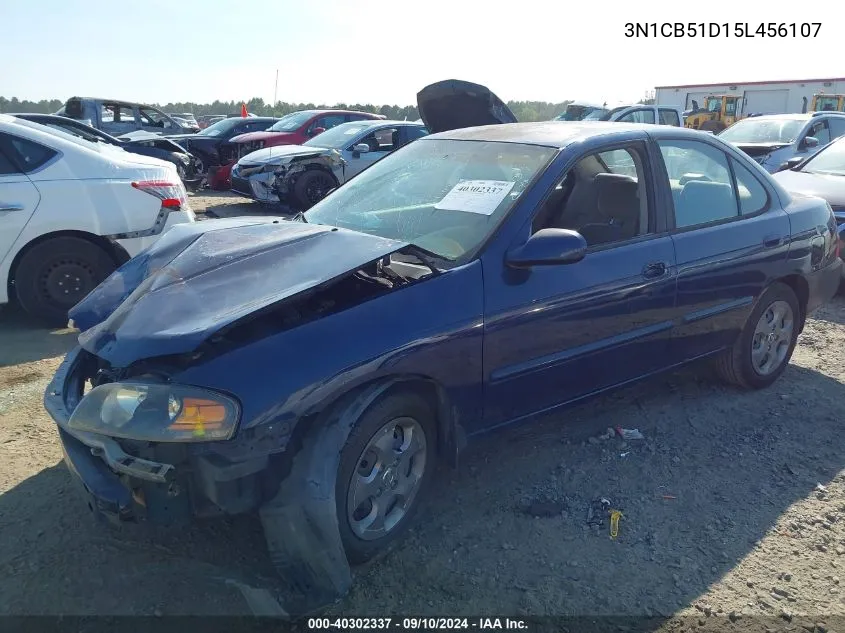 2005 Nissan Sentra 1.8S VIN: 3N1CB51D15L456107 Lot: 40302337