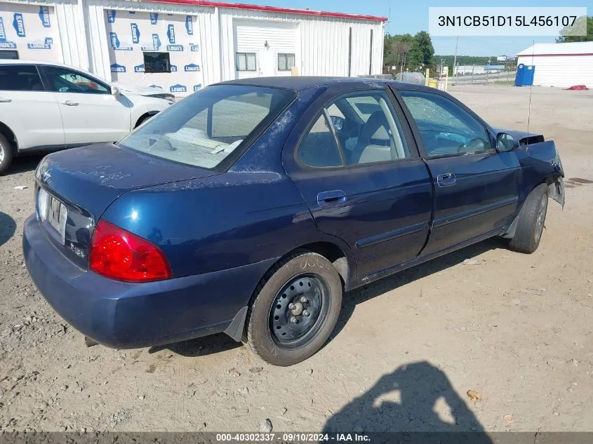 2005 Nissan Sentra 1.8S VIN: 3N1CB51D15L456107 Lot: 40302337