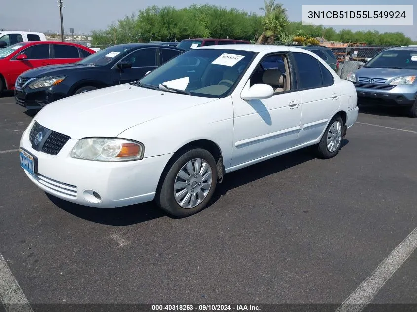 2005 Nissan Sentra 1.8S VIN: 3N1CB51D55L549924 Lot: 40318263