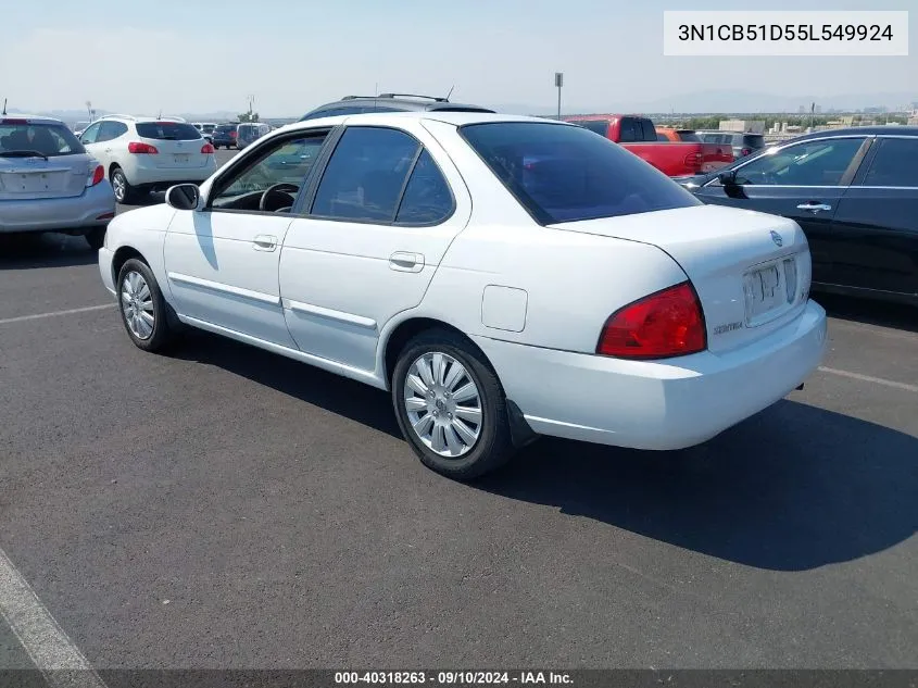 2005 Nissan Sentra 1.8S VIN: 3N1CB51D55L549924 Lot: 40318263