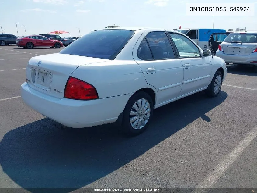 2005 Nissan Sentra 1.8S VIN: 3N1CB51D55L549924 Lot: 40318263