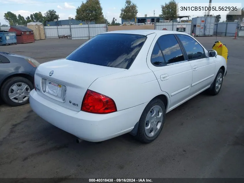 3N1CB51D05L562936 2005 Nissan Sentra 1.8S