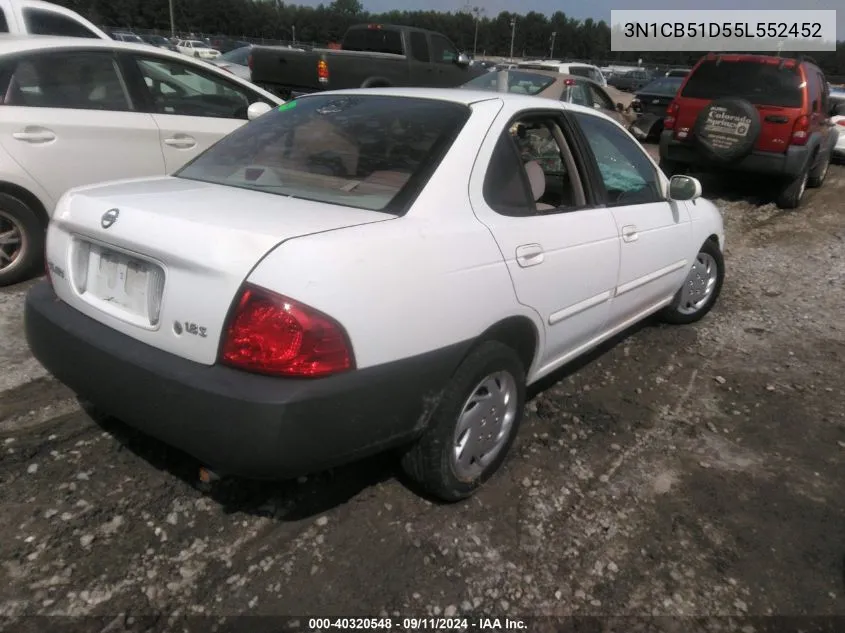 2005 Nissan Sentra 1.8/1.8S VIN: 3N1CB51D55L552452 Lot: 40320548