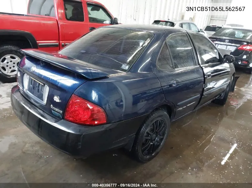 2005 Nissan Sentra 1.8S VIN: 3N1CB51D65L562567 Lot: 40356777