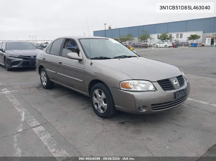 2005 Nissan Sentra 1.8S VIN: 3N1CB51D85L463040 Lot: 40439399