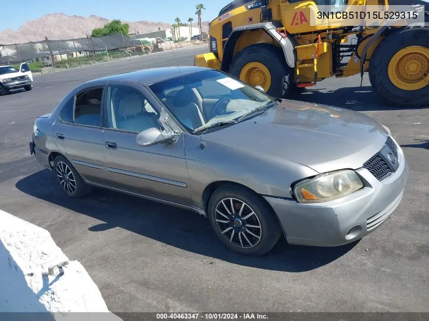 2005 Nissan Sentra 1.8S VIN: 3N1CB51D15L529315 Lot: 40463347