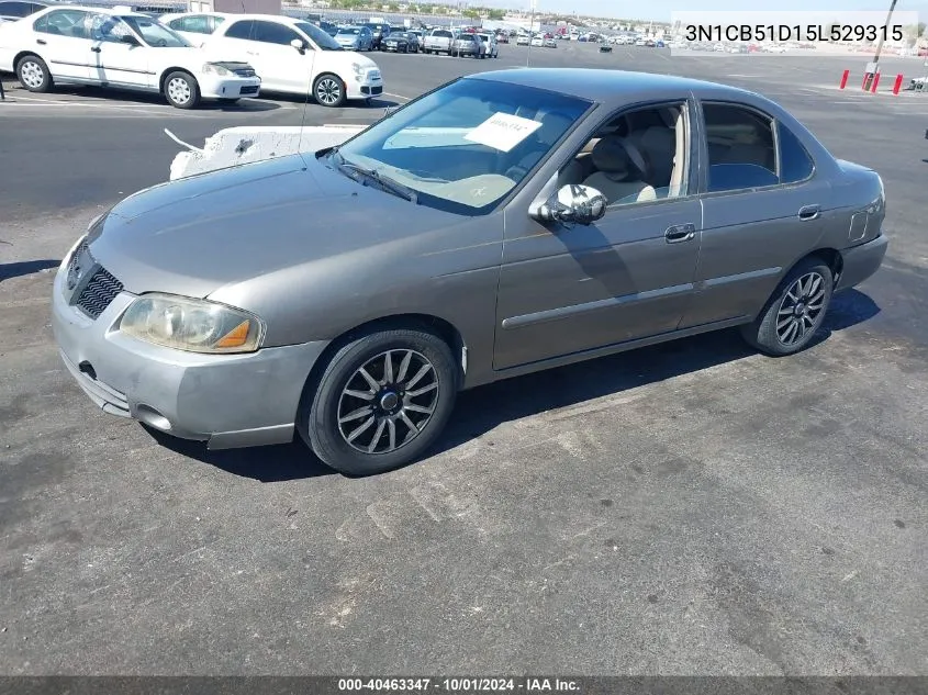 2005 Nissan Sentra 1.8S VIN: 3N1CB51D15L529315 Lot: 40463347