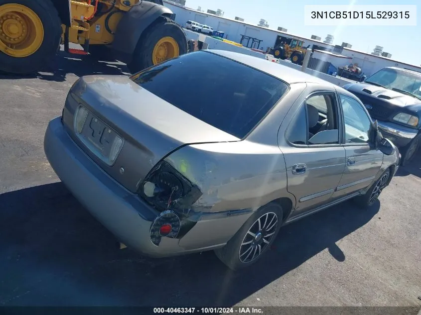 2005 Nissan Sentra 1.8S VIN: 3N1CB51D15L529315 Lot: 40463347