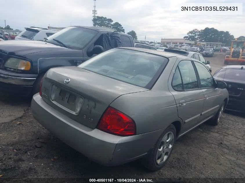 2005 Nissan Sentra 1.8 VIN: 3N1CB51D35L529431 Lot: 40501167