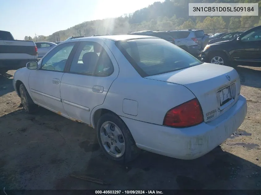 2005 Nissan Sentra 1.8S VIN: 3N1CB51D05L509184 Lot: 40503297