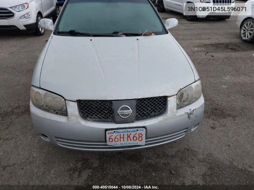 2005 Nissan Sentra 1.8S VIN: 3N1CB51D45L596071 Lot: 40515044