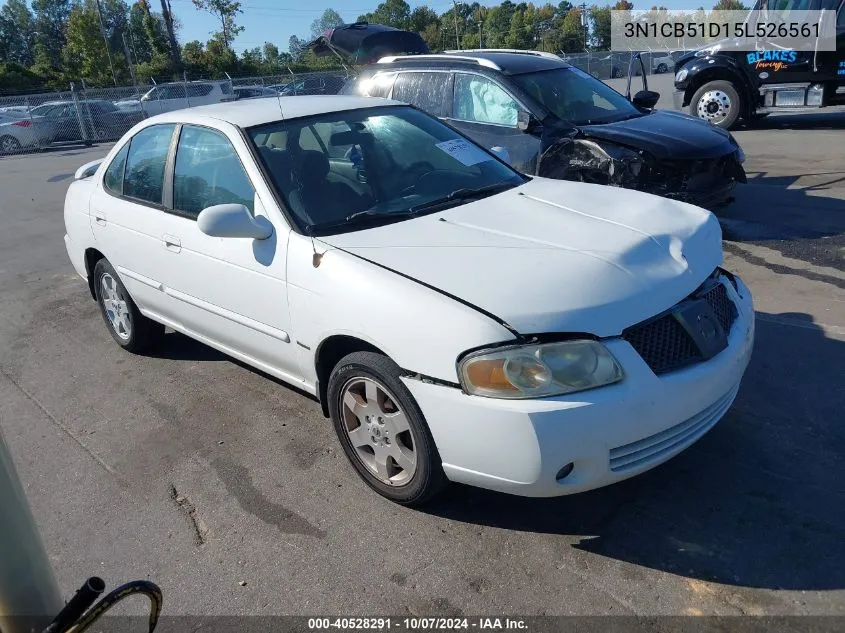 2005 Nissan Sentra 1.8S VIN: 3N1CB51D15L526561 Lot: 40528291