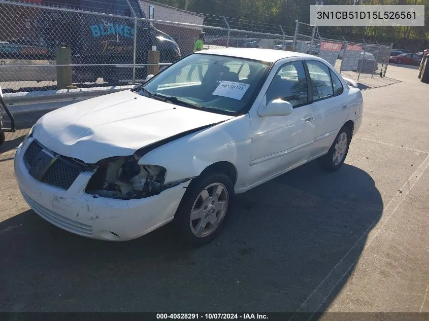 2005 Nissan Sentra 1.8S VIN: 3N1CB51D15L526561 Lot: 40528291