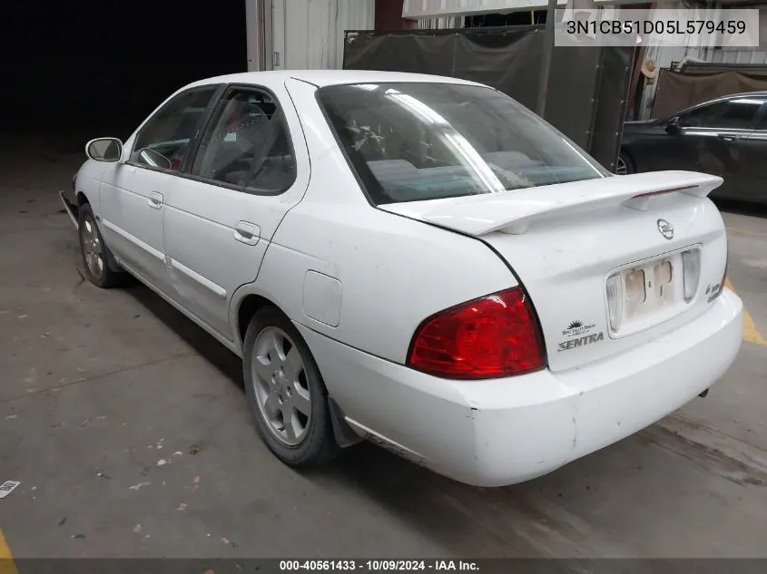 2005 Nissan Sentra 1.8/1.8S VIN: 3N1CB51D05L579459 Lot: 40561433