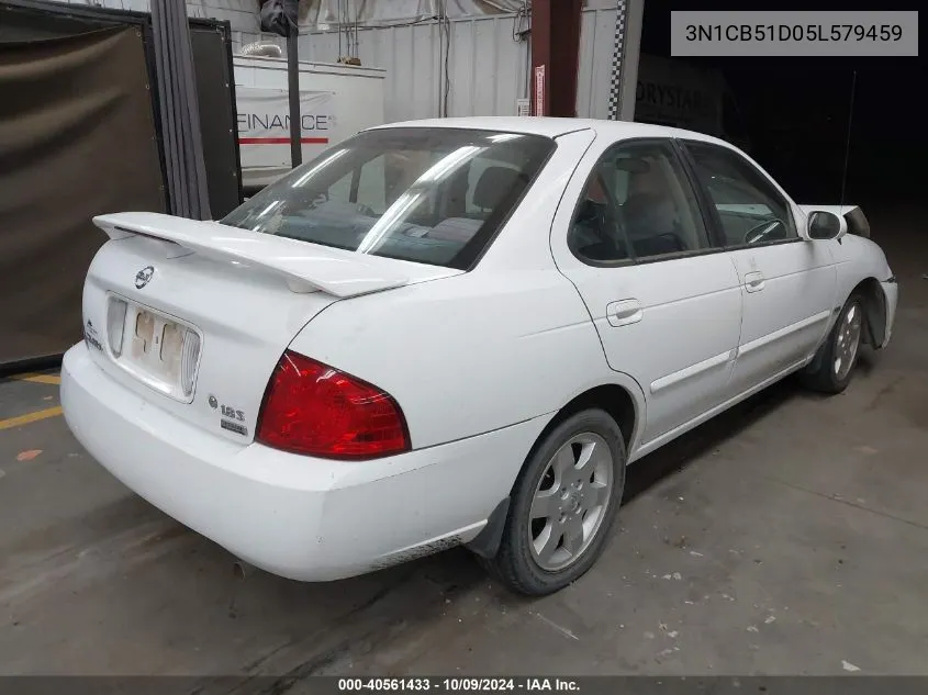 2005 Nissan Sentra 1.8/1.8S VIN: 3N1CB51D05L579459 Lot: 40561433