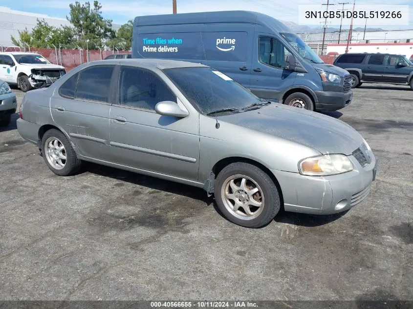 2005 Nissan Sentra 1.8S VIN: 3N1CB51D85L519266 Lot: 40566655