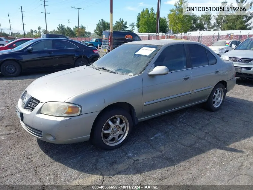 2005 Nissan Sentra 1.8S VIN: 3N1CB51D85L519266 Lot: 40566655