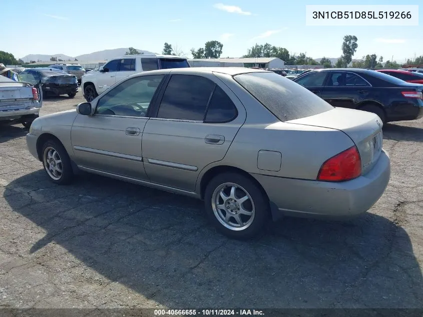 2005 Nissan Sentra 1.8S VIN: 3N1CB51D85L519266 Lot: 40566655