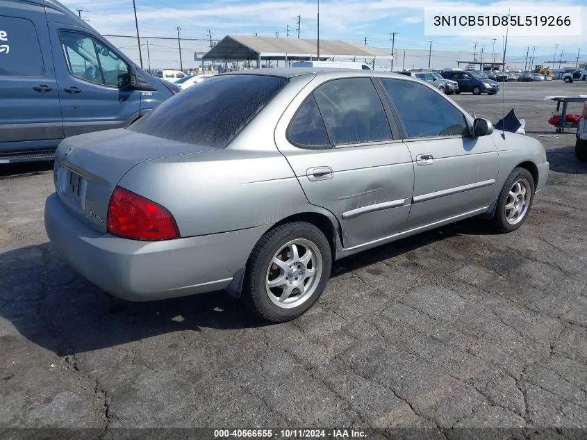 2005 Nissan Sentra 1.8S VIN: 3N1CB51D85L519266 Lot: 40566655