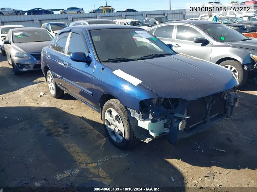 2005 Nissan Sentra 1.8S VIN: 3N1CB51D85L467282 Lot: 40603139