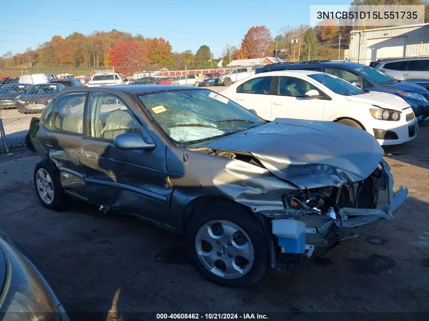 2005 Nissan Sentra 1.8/1.8S VIN: 3N1CB51D15L551735 Lot: 40608462