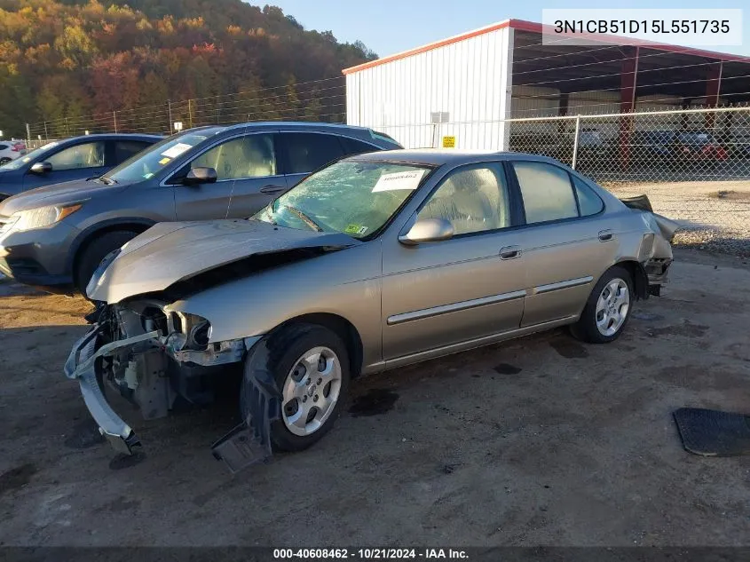 2005 Nissan Sentra 1.8/1.8S VIN: 3N1CB51D15L551735 Lot: 40608462