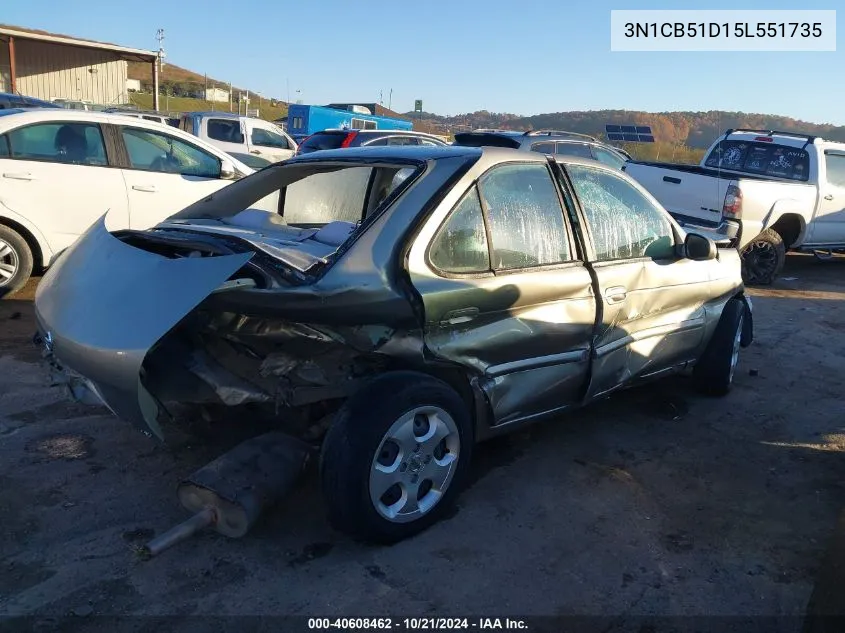 2005 Nissan Sentra 1.8/1.8S VIN: 3N1CB51D15L551735 Lot: 40608462