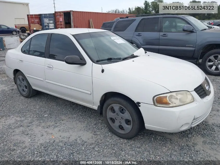 2005 Nissan Sentra 1.8 VIN: 3N1CB51D65L524322 Lot: 40612008