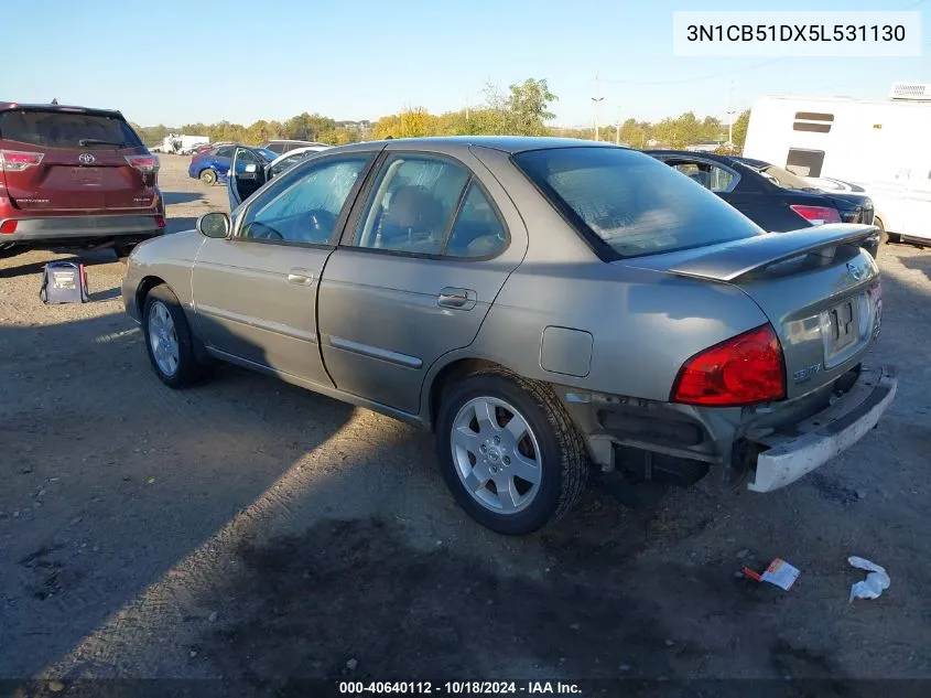 2005 Nissan Sentra 1.8S VIN: 3N1CB51DX5L531130 Lot: 40640112