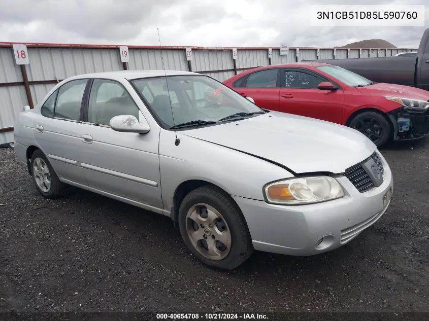 2005 Nissan Sentra 1.8S VIN: 3N1CB51D85L590760 Lot: 40654708