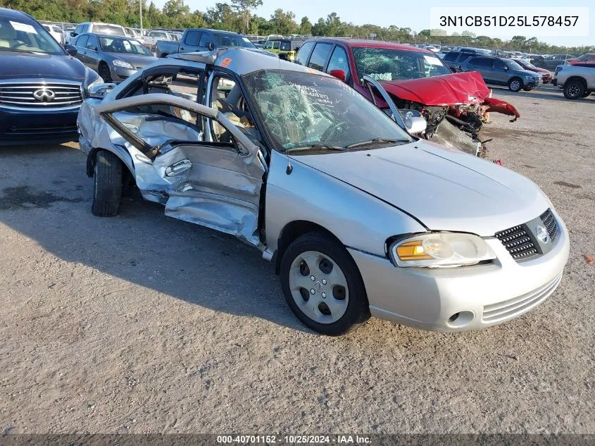 2005 Nissan Sentra 1.8S VIN: 3N1CB51D25L578457 Lot: 40701152