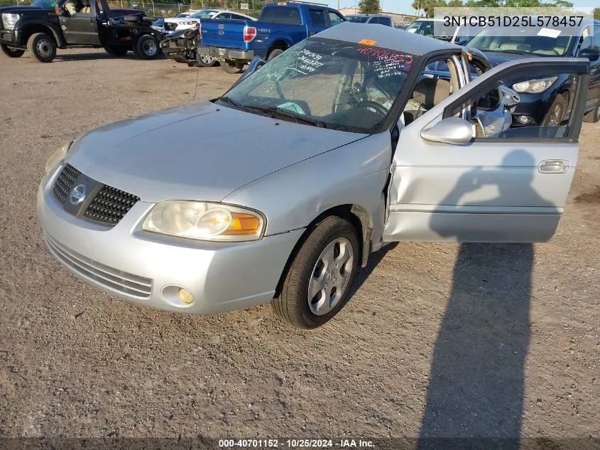 2005 Nissan Sentra 1.8S VIN: 3N1CB51D25L578457 Lot: 40701152