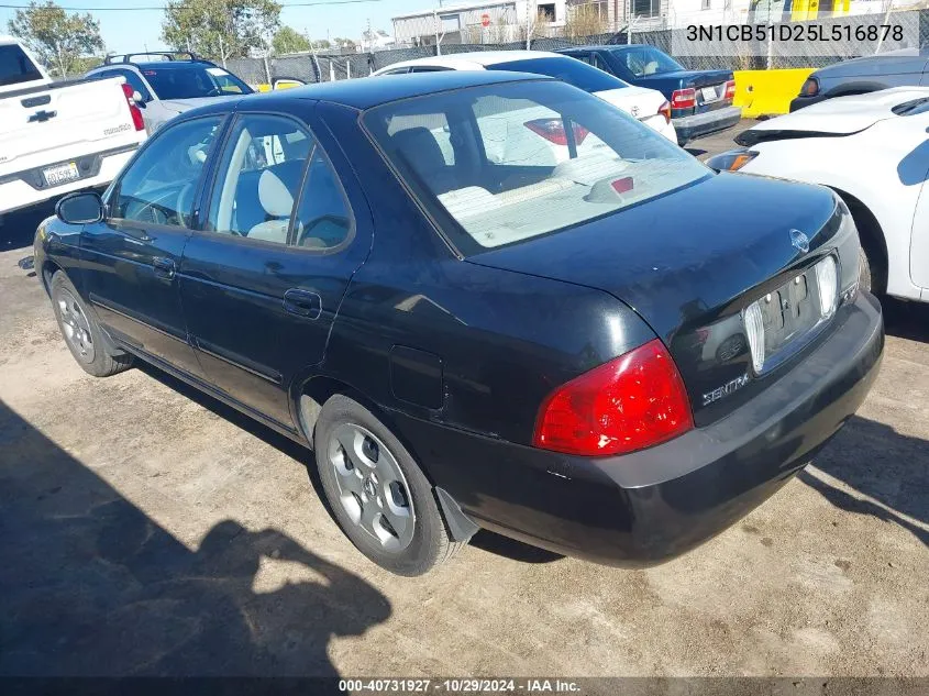 2005 Nissan Sentra 1.8S VIN: 3N1CB51D25L516878 Lot: 40731927