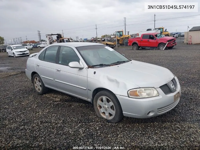 2005 Nissan Sentra 1.8S VIN: 3N1CB51D45L574197 Lot: 40737825