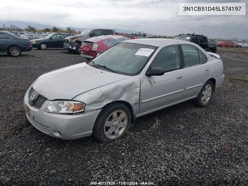 2005 Nissan Sentra 1.8S VIN: 3N1CB51D45L574197 Lot: 40737825