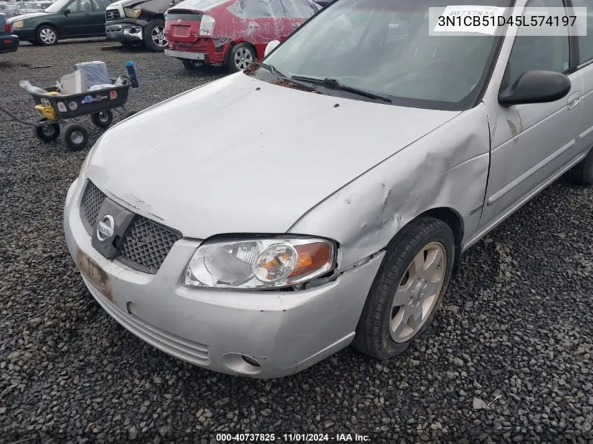 2005 Nissan Sentra 1.8S VIN: 3N1CB51D45L574197 Lot: 40737825