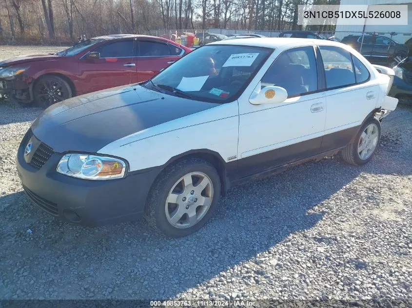 2005 Nissan Sentra 1.8S VIN: 3N1CB51DX5L526008 Lot: 40853763