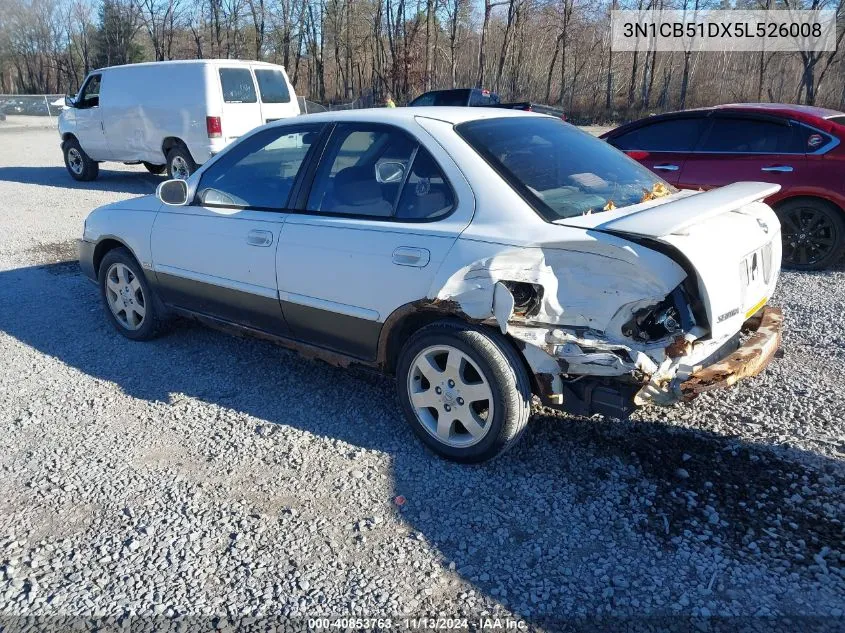 2005 Nissan Sentra 1.8S VIN: 3N1CB51DX5L526008 Lot: 40853763