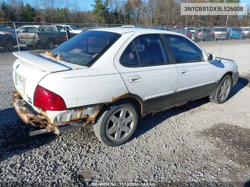 2005 Nissan Sentra 1.8S VIN: 3N1CB51DX5L526008 Lot: 40853763