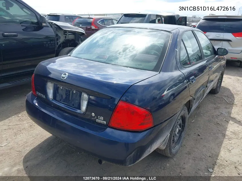 3N1CB51D16L472616 2006 Nissan Sentra 1.8/1.8S