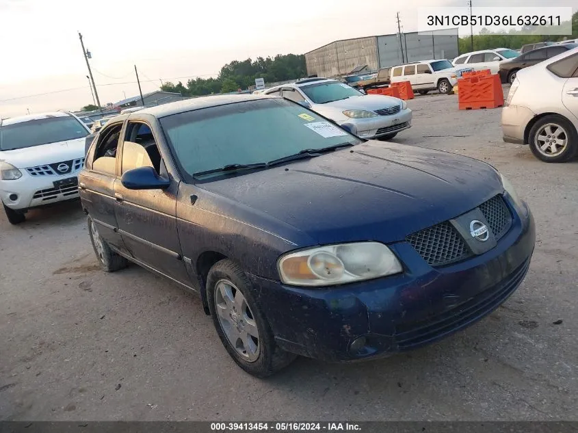 2006 Nissan Sentra 1.8S VIN: 3N1CB51D36L632611 Lot: 39413454