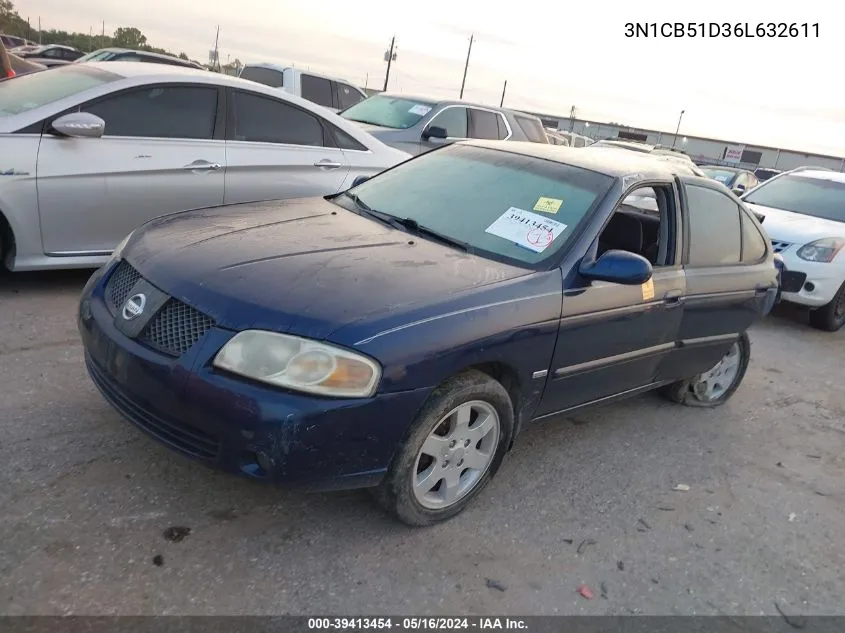 2006 Nissan Sentra 1.8S VIN: 3N1CB51D36L632611 Lot: 39413454