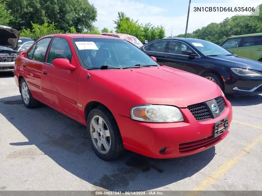 2006 Nissan Sentra 1.8S VIN: 3N1CB51D66L635406 Lot: 39657047