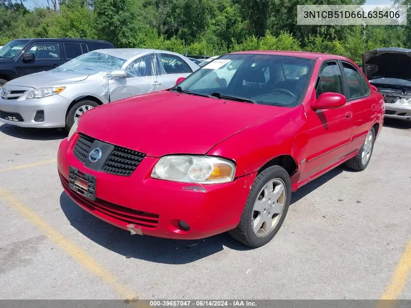 2006 Nissan Sentra 1.8S VIN: 3N1CB51D66L635406 Lot: 39657047