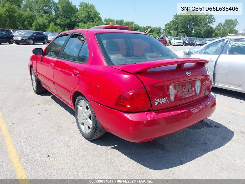 2006 Nissan Sentra 1.8S VIN: 3N1CB51D66L635406 Lot: 39657047