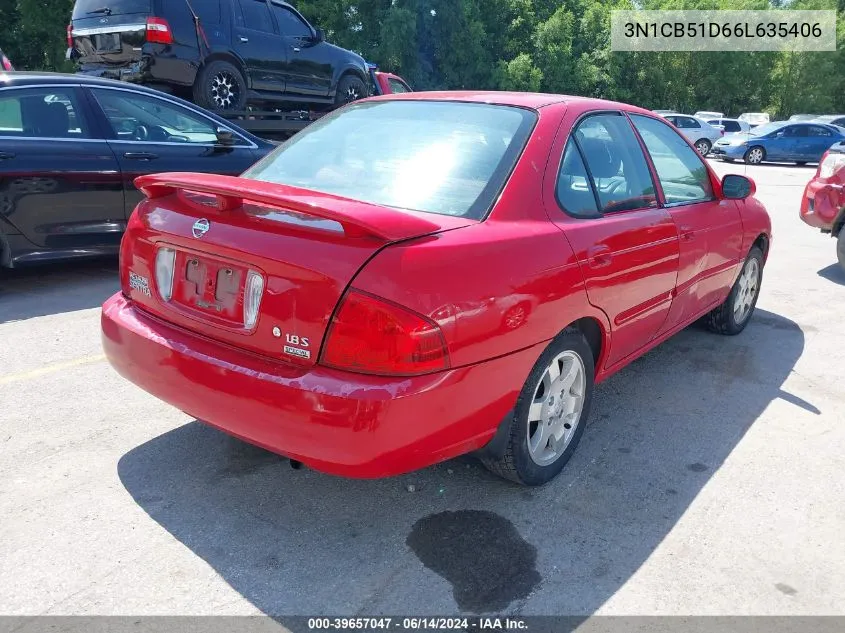 2006 Nissan Sentra 1.8S VIN: 3N1CB51D66L635406 Lot: 39657047